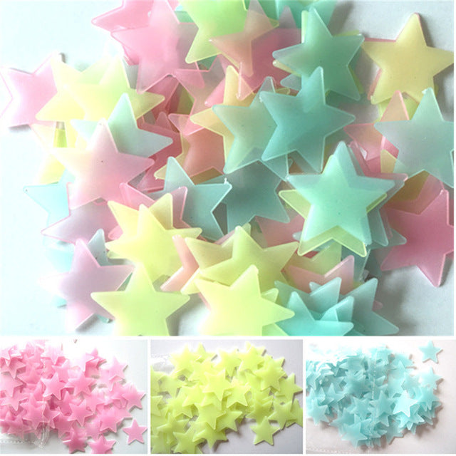 100PC Kids Bedroom Beautiful Fluorescent Glow In